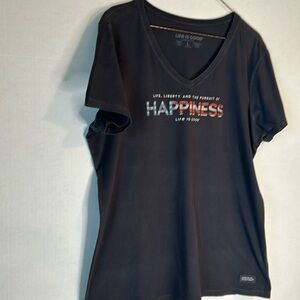 Life is Good “Life Liberty & the Pursuit of Happiness”. Logo Blk TShirt L